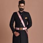 Handmade Royal Black Maharaja Style Achkan | Elegant Ethnic Wear | Jaipurio